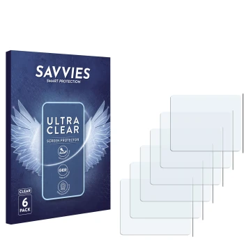 Vorderseite einer Produktverpackung mit dem Markenlogo Savvies. Daneben ist der zugehörige Displayschutz.