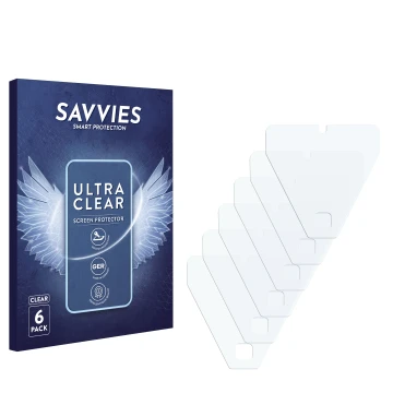 Vorderseite einer Produktverpackung mit dem Markenlogo Savvies. Daneben ist der zugehörige Displayschutz.