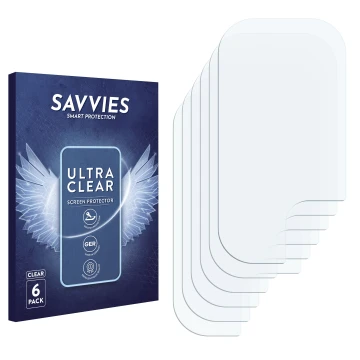 Vorderseite einer Produktverpackung mit dem Markenlogo Savvies. Daneben ist der zugehörige Displayschutz.