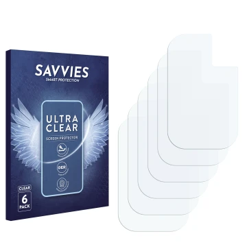 Vorderseite einer Produktverpackung mit dem Markenlogo Savvies. Daneben ist der zugehörige Displayschutz.