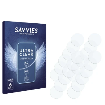 Vorderseite einer Produktverpackung mit dem Markenlogo Savvies. Daneben ist der zugehörige Displayschutz.