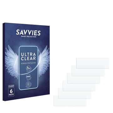 Vorderseite einer Produktverpackung mit dem Markenlogo Savvies. Daneben ist der zugehörige Displayschutz.