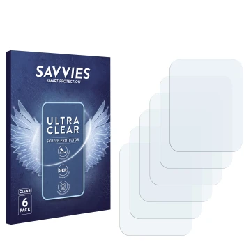 Vorderseite einer Produktverpackung mit dem Markenlogo Savvies. Daneben ist der zugehörige Displayschutz.