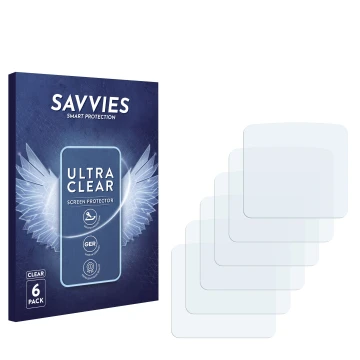 Vorderseite einer Produktverpackung mit dem Markenlogo Savvies. Daneben ist der zugehörige Displayschutz.