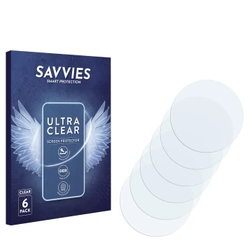 Vorderseite einer Produktverpackung mit dem Markenlogo Savvies. Daneben ist der zugehörige Displayschutz.