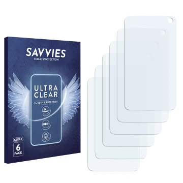 Vorderseite einer Produktverpackung mit dem Markenlogo Savvies. Daneben ist der zugehörige Displayschutz.