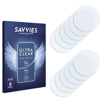 Vorderseite einer Produktverpackung mit dem Markenlogo Savvies. Daneben ist der zugehörige Displayschutz.