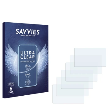 Vorderseite einer Produktverpackung mit dem Markenlogo Savvies. Daneben ist der zugehörige Displayschutz.
