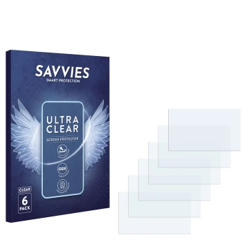 Vorderseite einer Produktverpackung mit dem Markenlogo Savvies. Daneben ist der zugehörige Displayschutz.