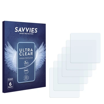 Vorderseite einer Produktverpackung mit dem Markenlogo Savvies. Daneben ist der zugehörige Displayschutz.