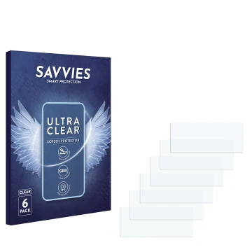 Vorderseite einer Produktverpackung mit dem Markenlogo Savvies. Daneben ist der zugehörige Displayschutz.