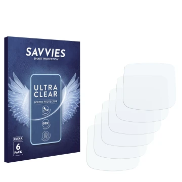 Vorderseite einer Produktverpackung mit dem Markenlogo Savvies. Daneben ist der zugehörige Displayschutz.