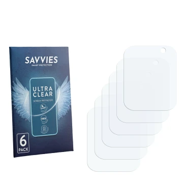 Vorderseite einer Produktverpackung mit dem Markenlogo Savvies. Daneben ist der zugehörige Displayschutz.