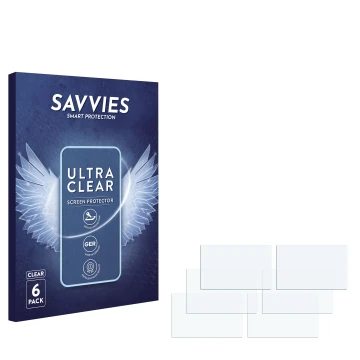 Vorderseite einer Produktverpackung mit dem Markenlogo Savvies. Daneben ist der zugehörige Displayschutz.