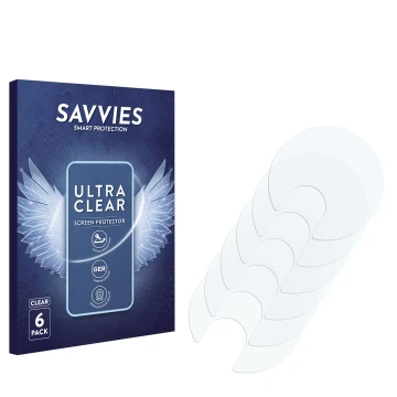 Vorderseite einer Produktverpackung mit dem Markenlogo Savvies. Daneben ist der zugehörige Displayschutz.