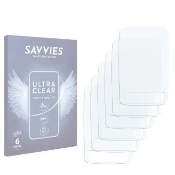 Vorderseite einer Produktverpackung mit dem Markenlogo Savvies. Daneben ist der zugehörige Displayschutz.