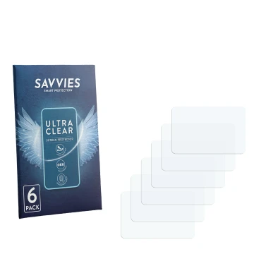 Vorderseite einer Produktverpackung mit dem Markenlogo Savvies. Daneben ist der zugehörige Displayschutz.