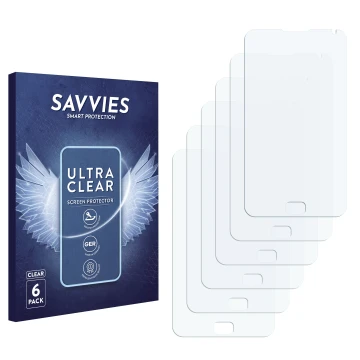 Vorderseite einer Produktverpackung mit dem Markenlogo Savvies. Daneben ist der zugehörige Displayschutz.