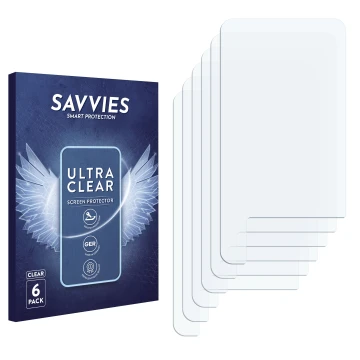 Vorderseite einer Produktverpackung mit dem Markenlogo Savvies. Daneben ist der zugehörige Displayschutz.