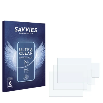 Vorderseite einer Produktverpackung mit dem Markenlogo Savvies. Daneben ist der zugehörige Displayschutz.