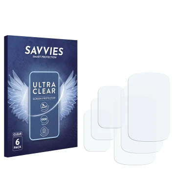 Vorderseite einer Produktverpackung mit dem Markenlogo Savvies. Daneben ist der zugehörige Displayschutz.