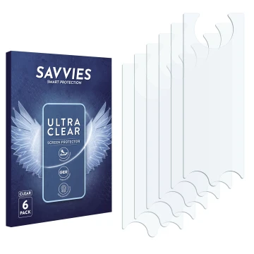 Vorderseite einer Produktverpackung mit dem Markenlogo Savvies. Daneben ist der zugehörige Displayschutz.