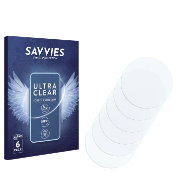 Vorderseite einer Produktverpackung mit dem Markenlogo Savvies. Daneben ist der zugehörige Displayschutz.