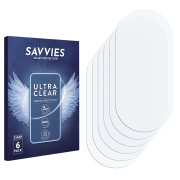 Vorderseite einer Produktverpackung mit dem Markenlogo Savvies. Daneben ist der zugehörige Displayschutz.