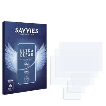 Vorderseite einer Produktverpackung mit dem Markenlogo Savvies. Daneben ist der zugehörige Displayschutz.
