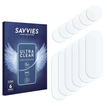 Vorderseite einer Produktverpackung mit dem Markenlogo Savvies. Daneben ist der zugehörige Displayschutz.