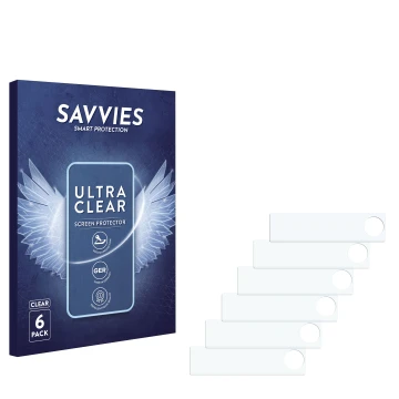 Vorderseite einer Produktverpackung mit dem Markenlogo Savvies. Daneben ist der zugehörige Displayschutz.