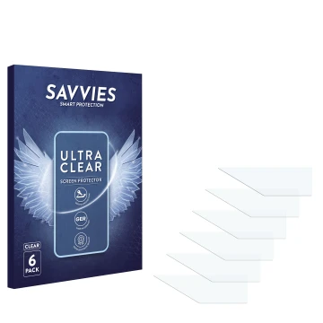 Vorderseite einer Produktverpackung mit dem Markenlogo Savvies. Daneben ist der zugehörige Displayschutz.