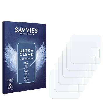 Vorderseite einer Produktverpackung mit dem Markenlogo Savvies. Daneben ist der zugehörige Displayschutz.