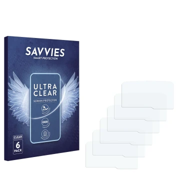 Vorderseite einer Produktverpackung mit dem Markenlogo Savvies. Daneben ist der zugehörige Displayschutz.
