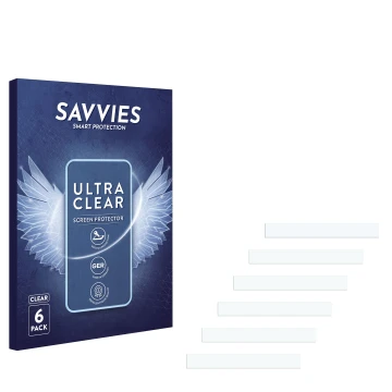 Vorderseite einer Produktverpackung mit dem Markenlogo Savvies. Daneben ist der zugehörige Displayschutz.