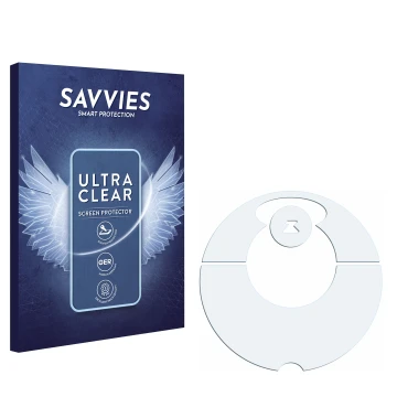 Vorderseite einer Produktverpackung mit dem Markenlogo Savvies. Daneben ist der zugehörige Displayschutz.