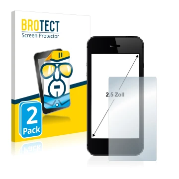 Vorderseite einer Produktverpackung mit dem Markenlogo BROTECT. Daneben ist das Gerät mit dem zugehörigen Displayschutz abgebi