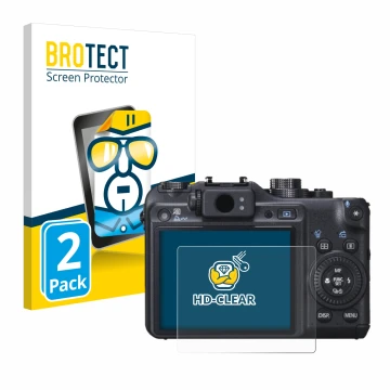 Vorderseite einer Produktverpackung mit dem Markenlogo BROTECT. Daneben ist das Gerät Canon PowerShot G10 mit dem zugehörigen 