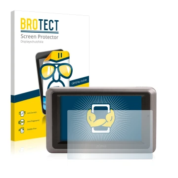 Vorderseite einer Produktverpackung mit dem Markenlogo BROTECT. Daneben ist das Gerät Garmin zumo 660 Europa mit dem zugehörig