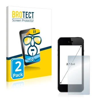 Vorderseite einer Produktverpackung mit dem Markenlogo BROTECT. Daneben ist das Gerät mit dem zugehörigen Displayschutz abgebi