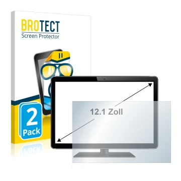 Vorderseite einer Produktverpackung mit dem Markenlogo BROTECT. Daneben ist das Gerät mit dem zugehörigen Displayschutz abgebi