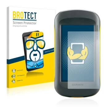 Vorderseite einer Produktverpackung mit dem Markenlogo BROTECT. Daneben ist das Gerät Garmin Montana 600 mit dem zugehörigen D