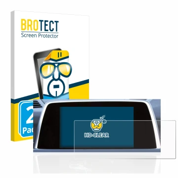 Vorderseite einer Produktverpackung mit dem Markenlogo BROTECT. Daneben ist das Gerät BMW 6 F13 Coupe 2011 iDrive Pro 10.2