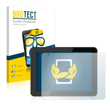 Vorderseite einer Produktverpackung mit dem Markenlogo BROTECT. Daneben ist das Gerät BQ Curie 2 mit dem zugehörigen Displaysc