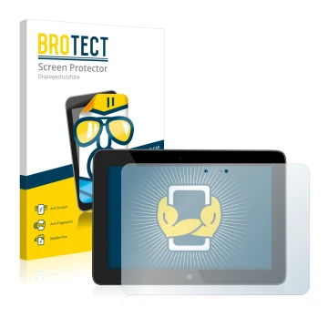 Vorderseite einer Produktverpackung mit dem Markenlogo BROTECT. Daneben ist das Gerät HP 5600EG Omni 10 mit dem zugehörigen Di