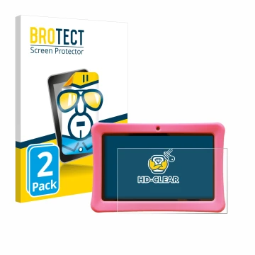 Vorderseite einer Produktverpackung mit dem Markenlogo BROTECT. Daneben ist das Gerät Contixo Kids 7