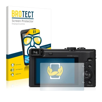 Vorderseite einer Produktverpackung mit dem Markenlogo BROTECT. Daneben ist das Gerät Panasonic Lumix DMC-TZ60 mit dem zugehör