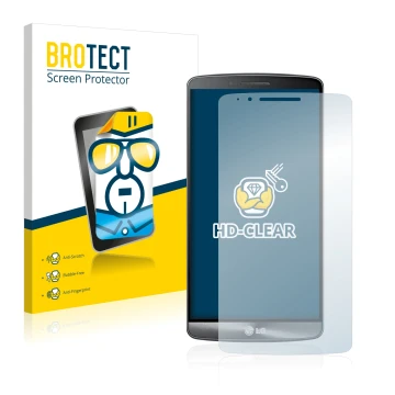 Vorderseite einer Produktverpackung mit dem Markenlogo BROTECT. Daneben ist das Gerät LG G3 Cat. 6 mit dem zugehörigen Display
