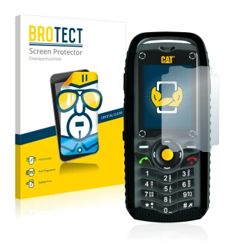 Vorderseite einer Produktverpackung mit dem Markenlogo BROTECT. Daneben ist das Gerät Caterpillar Cat B25 mit dem zugehörigen 