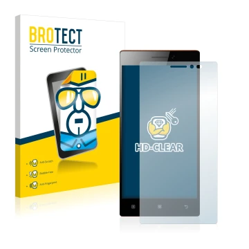 Vorderseite einer Produktverpackung mit dem Markenlogo BROTECT. Daneben ist das Gerät Lenovo Vibe X2 mit dem zugehörigen Displ